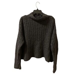 Aerie Chunky Knit Sweater Size M Gray Oversized Wool Alpaca Blend‎ Fisherman